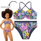 Biquini Infantil BGR Dupla Face Malha Proteção UV50+ Azul
