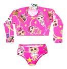 Biquini Infantil + Blusa Cropped Proteção Solar Uv50 Boneca