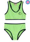 Biquini Infantil com Top Malha UV 50+ Neon Brandili