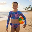 Biquíni Infantil Cropped Com Proteção Uv50 Moda Praia Piscina