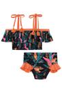 Biquíni Infantil Estampado Flora Top Ciganinha e Calcinha com Babado - Infanti Biquíni Infantil Estampado Flora Top Ciganinha e Calcinha com Babado - Infanti