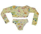 Biquini infantil manga longa Estampado