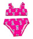 Biquíni Infantil Praia Top Calcinha Rosa Fru Fru Uv50 Costão