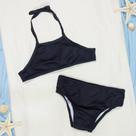 Biquini Infantil Preto Básico para Meninas Leve e Estiloso Biquini Infantil Preto Básico para Meninas Leve e Estiloso