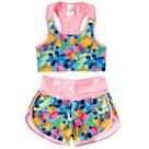 Biquini Infantil Tip Top Conjunto De Praia Menina Com Short E Com Fps50 Proteção Solar 1f