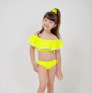 Biquíni Infantil Top Ciganinha Rosa Neon/ Amarelo Neon