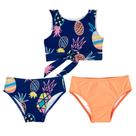 Biquíni Infantil Top com Duas Calcinhas Abacaxis Azul Tip Top