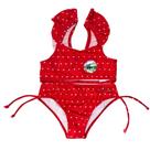 Biquini Infantil Top de Alcinha Proteção Uv 50+ Vermelho
