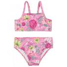 Biquini Infantil Verão Praia Menina com Proteção UV Rosa Flores Quimby Biquini Infantil Verão Praia Menina com Proteção UV Rosa Flores Quimby