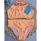 Biquíni Juvenil Kukiê Menina Verão Laranja Neon com Babados
