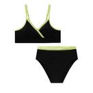 Biquini Juvenil Lilimoon Malha UV Dry 50+ Preto/Verde Neon Tamanho:20Cor:Igual da foto