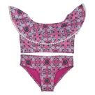 Biquíni Lycra Proteção UPF50+ Babado Ruffle Mandala Pink - Verão 2022 Biquíni Lycra Proteção UPF50+ Babado Ruffle Mandala Pink - Verão 2022
