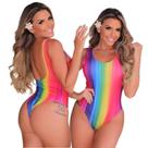 Biquini Maio Feminino Praia Bojo Branco Body Rainbow Premium