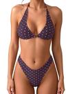 Biquíni MakeMechic feminina de bolinhas, tanga triangular, roxa, rosa