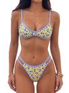Biquíni MakeMechic feminino Boho Micro Thong Cheetah Gingham Biquíni MakeMechic feminino Boho Micro Thong Cheetah Gingham