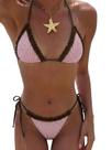 Biquíni MakeMeChic feminino com bolinhas, tanga triangular, rosa, tamanho M
