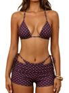 Biquíni MakeMechic feminino triangular de bolinhas com shorts de natação