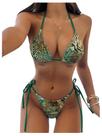 Biquíni MakeMechic Floral Triangle Thong Swimsuit Leopard S