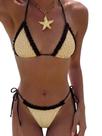 Biquíni MakeMechic Polka Dots Triangle Thong Maiô Amarelo