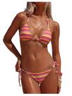 Biquíni MakeMechic, tanga triangular, listrada, frente única