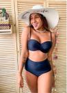 Biquini Malise Plus Size Cintura Alta Bojo Preto P