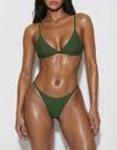 Biquíni Marquinha De Fita Fio Regulagem Feminino Duas Peças Suplex Bronze Moda Verão Praia