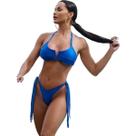 Biquíni Meia Taça Aro Bojo Removível Feminino Fio Dental Praia Conjunto V Hotpant Cintura Alta Luxo Moda