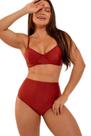 Biquini meia taça calcinha hotpant terracota