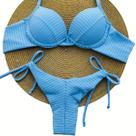 Biquini Meia Taça Retro Vintage Aro Bojo Canelado Fio Duplo Amarração Lateral Moda Praia