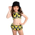 Biquíni Menina Marujos e Sereias com Proteção UV50+ Preto com Estampa de Limão Siciliano