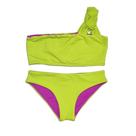 Biquini Niki Macrame Dupla Face Verde Neon e Roxo