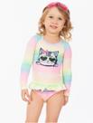 Biquíni Para Meninas Conjunto Gato Tye Dye