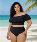 Biquíni Plus Size Feminino Cintura Alta Praia Top