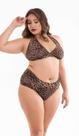 Biquíni Plus Size Frente Única com Calcinha Drapeada Oncinha GF4012
