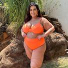 Biquíni Plus Size Hot Pants Meia Taça Retrô Canelado