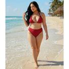Biquíni Plus Size Texturizado Cortininha e Cintura Alta GG 46/50 - Moda Praia Verão