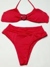 Biquini Plus size top c/ argola bojo removível cintura alta