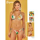 Biquini ripple com estampa floral e empina bumbum sol e agua Biquini ripple com estampa floral e empina bumbum sol e agua