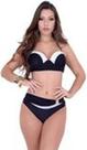Biquíni Summer Soul Meia Taça de Cintura Alta Branco e Preto - TAM P