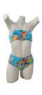Biquíni - Sutiã Tomara que caia e calcinha Hot Pant - Azul e Floral