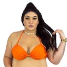 Biquíni Top de Praia Plus Size Meia Taça com Bojo Laranja