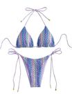 Biquíni ZAFUL de 2 peças tricotadas em corda triangular Halter Purple M Women Biquíni ZAFUL de 2 peças tricotadas em corda triangular Halter Purple M Women