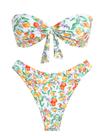 Biquíni ZAFUL Knotted Bandeau para mulheres High Cut Lemon M Biquíni ZAFUL Knotted Bandeau para mulheres High Cut Lemon M