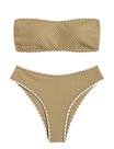 Biquíni ZAFUL, roupa de banho feminina sem alças, 2 peças, marrom