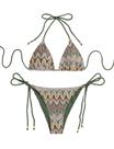 Biquíni ZAFUL Triangle de 2 peças de corda tricotada Halter Forest Green S