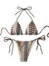 Biquíni ZAFUL Triangle Triangle Halter, 2 peças, marrom, S