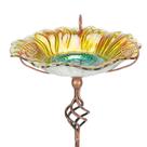 Bird Bath MUMTOP Glass Girassol, alimentador de pássaros, amarelo