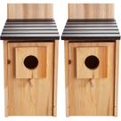 Bird House CARTMAN Blue Bird Box House Wood com poste, pacote com 2 unidades