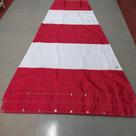 Biruta de 30 cm - Refil em faixas Vermelho e branco, apenas o tecido para biruta.