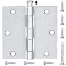 Bisagras para Puerta TICONN 8.9x8.9 cm Pasador Removible Cromo Satinado